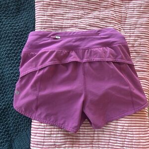 Purple Lululemon Speed Up shorts